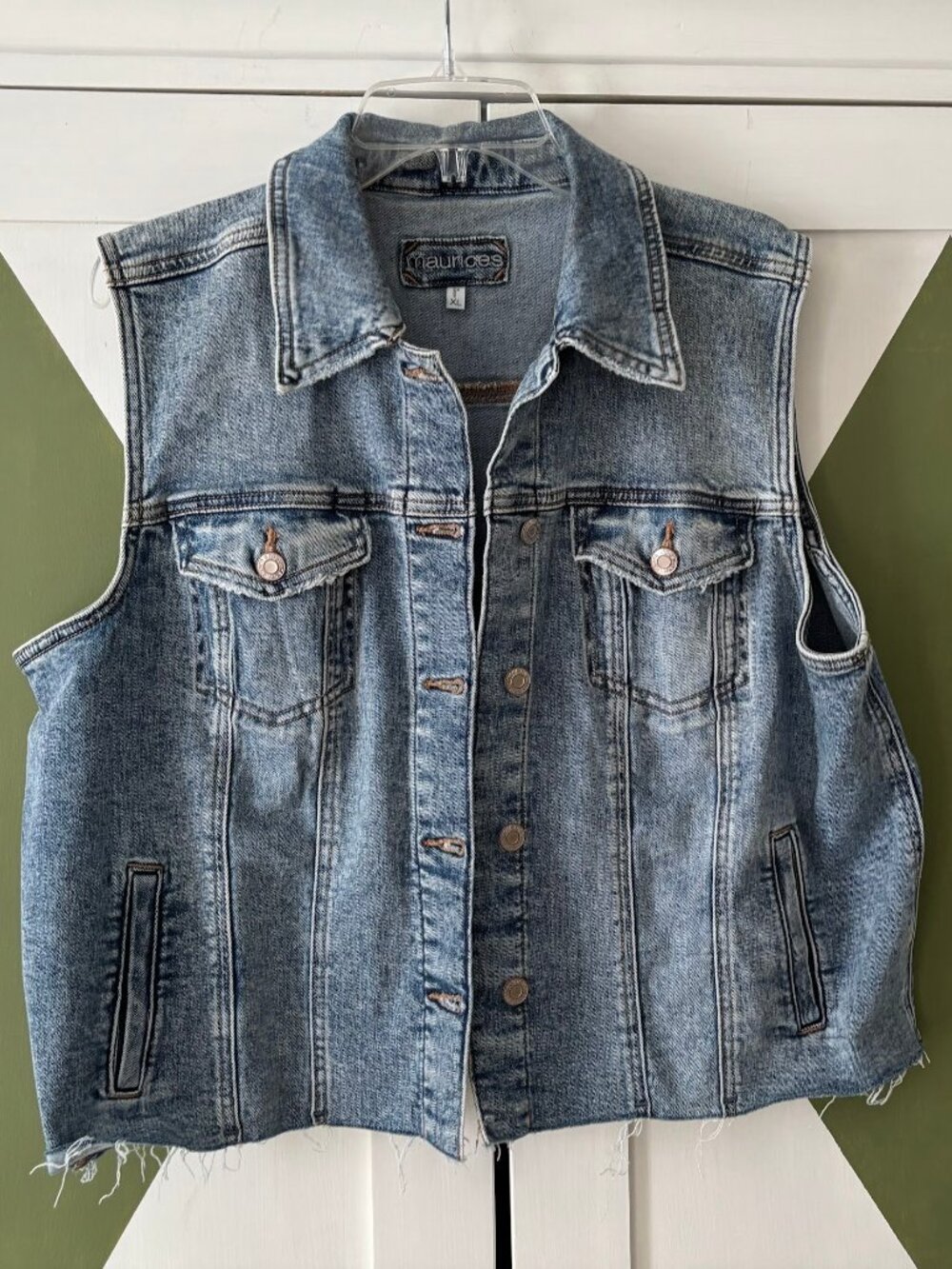 LIKE NEW! Maurices Distressed Denim Vest